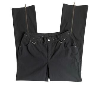 Harley Davidson Wmns Sz 10 Vtg Rose Embroidered Y2K Biker Pants Bootcut Black